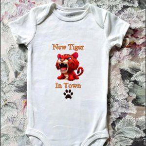 New Tiger in Town 100% Cotton Baby Unisex Onesie | Multiple Sizes | Design A